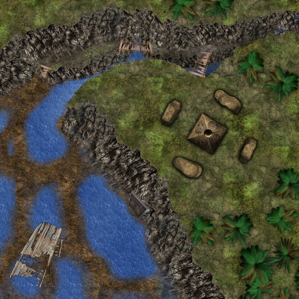 Free D&D Battlemap – Jungle Coast Temple!