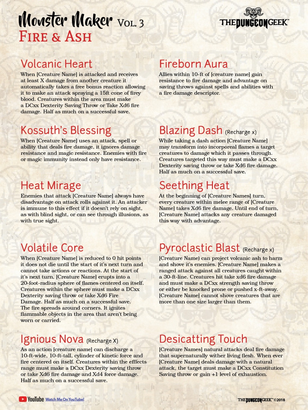 NEW D&D Monster Abilities – 10 New Abilities For Your 5e game. Volume 03.