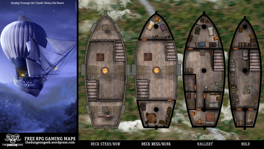 Free D&D Battle Map – Steam Punk Style Air Ship!