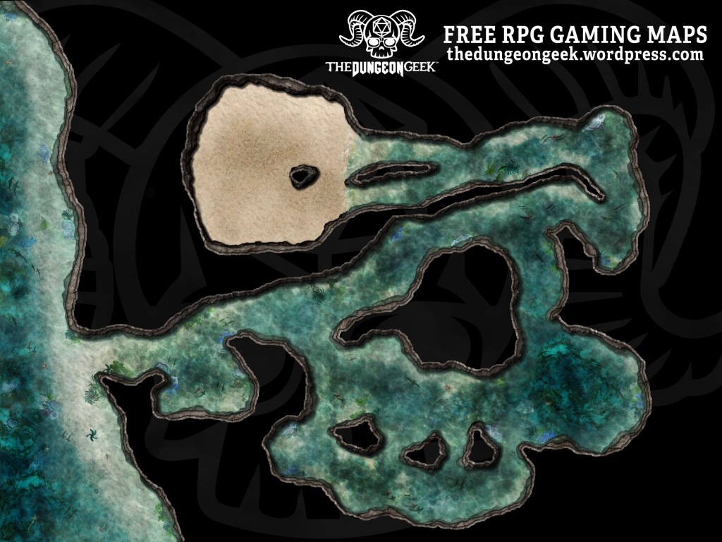 Free D&D Battlemap – Coastal Sea Cavern