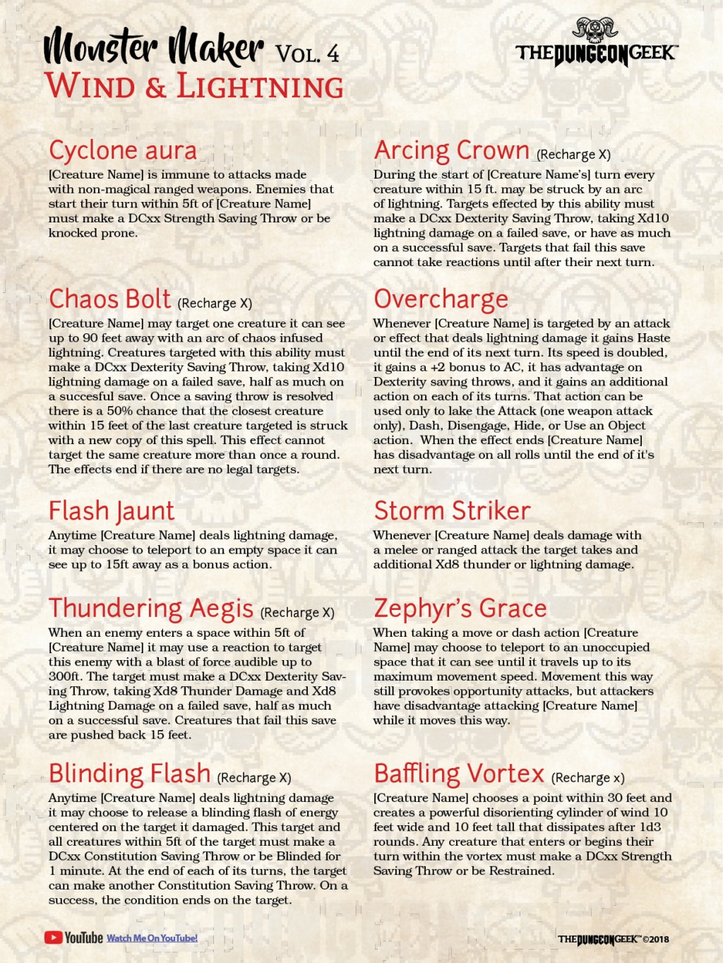 NEW D&D Monster Abilities – 10 New Abilities For Your 5e game. Volume 04.