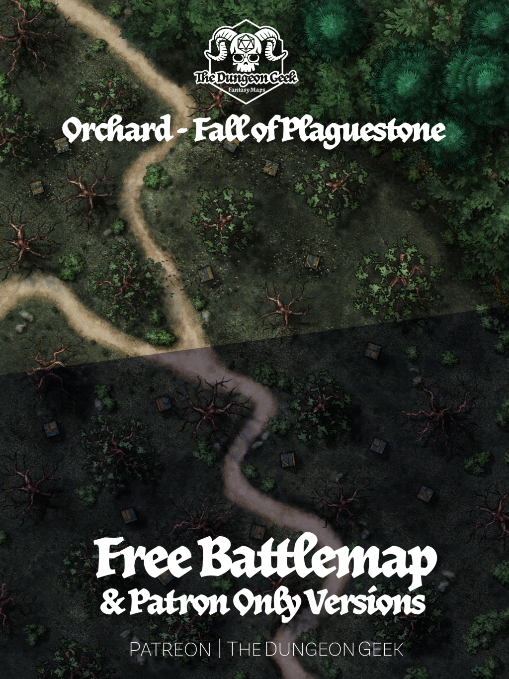 Free RPG Battle Map Pack – Orchard – Fall of Plaguestone