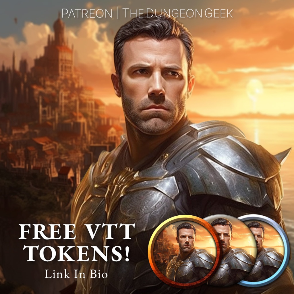 Free VTT Character Tokens – Paladin Ben Affleck – POP:DND
