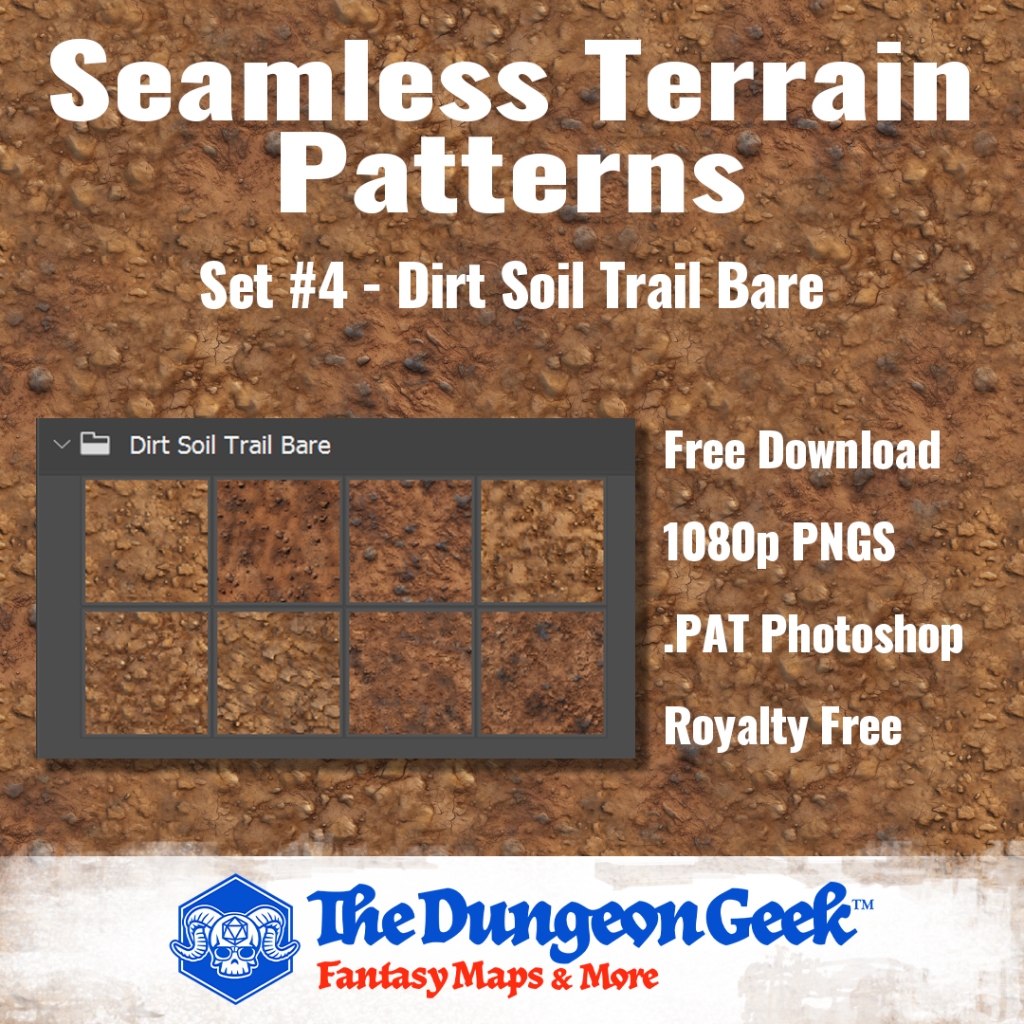 Free RPG Map Assets – Seamless Cartography Textures – Bare Dirt & Trails